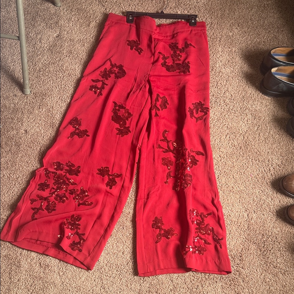 Red sparkle pants from Chico’s
